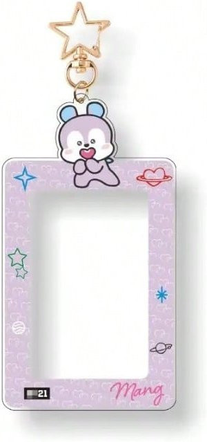 LINE FRIENDS BT21 Transparenter Kartenhalter aus Kunststoff für Ausweise, Kreditkarten und Fotokarten in Lila und Transparent - Bild 1