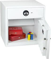 Diamond Deposit Wertschutz-Einwurftresor HS1091ED in Weiß mit elektronischem Hochsicherheitsschloss, B/T/H: 65,0 x 55,0 x 112,0 cm - Bild 1