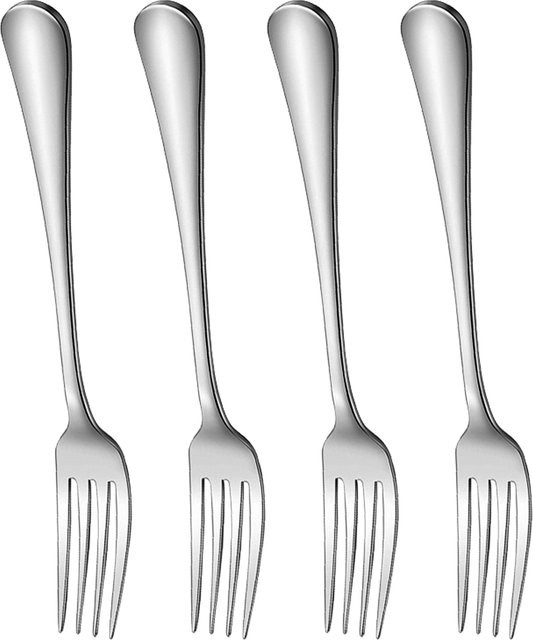 APWIKOGER Besteckset aus Edelstahl mit 4 Gabeln in Silber poliert für Salat, Obst und Abendessen - Bild 1