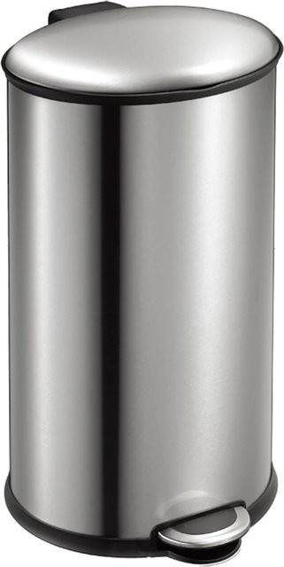 PROREGAL Ellipsenförmiger Treteimer aus gebürstetem Edelstahl in Silber, 40 Liter, H x B x T: 68 x 35,5 x 39,6 cm - Bild 1