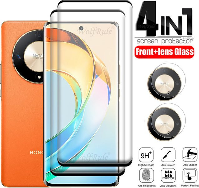4-in-1 Schutzset für Honor Magic 6 Lite mit gehärtetem Glas Display-Schutz und Objektiv-Glas in Transparent - Bild 1