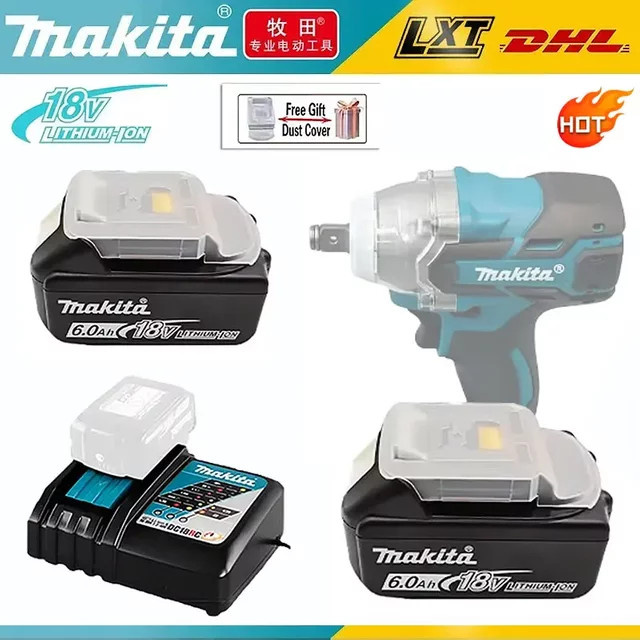 Makita Akku und Ladegerät Set 18 V mit 6000 mAh in Schwarz für Elektrowerkzeuge - Bild 1