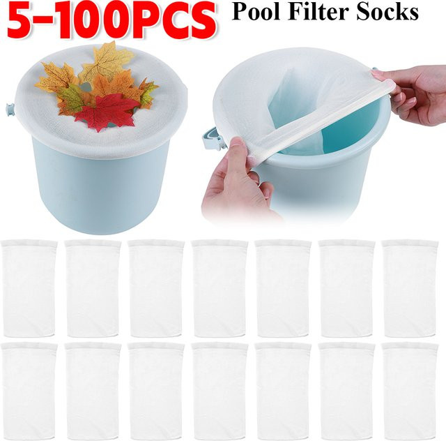 APWIKOGER Pool Skimmer Socken aus elastischem Nylon Mesh in Weiß für Schwimmbad Filterkörbe zur Ablagerung von Blättern und Trümmern - Bild 1