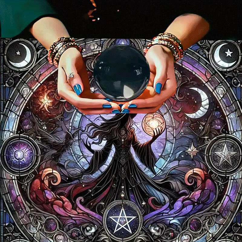 VIKAMA Tischdecke im Boho-Stil mit Tarot-Karten-Motiv für mystische Dekorationen - Bild 3