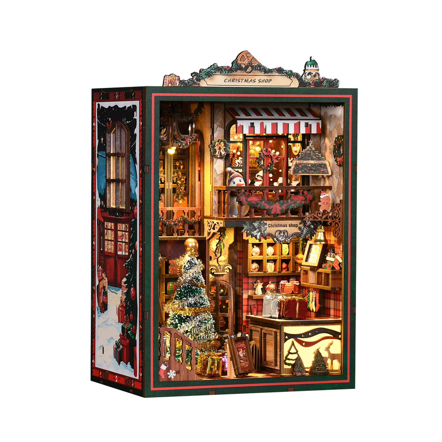 HUIQIBAO Weihnachten 3D Mini Shop, 3D Puzzle, Holz, Bunt / Mehrfarbig - Bild 4