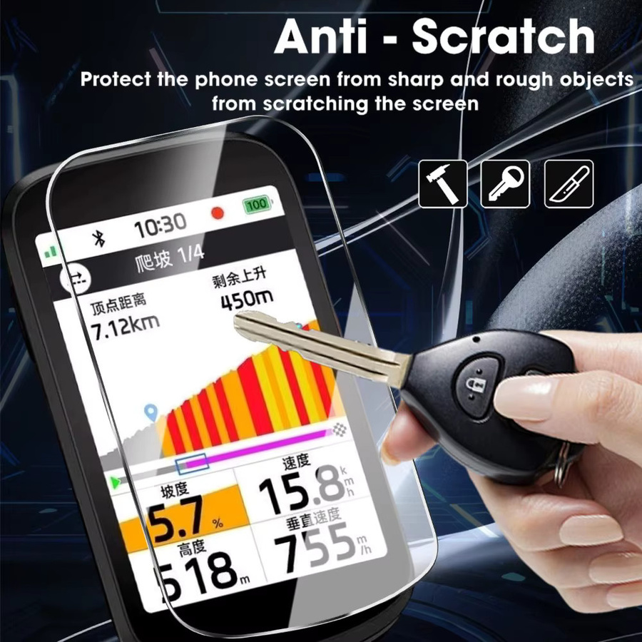 IGPSPORT Displayschutzfolie aus gehärtetem Glas für BSC500 BSC200 BSC300 BSC100S BiNavi GPS und BSC200S BSC300T transparent - Bild 2
