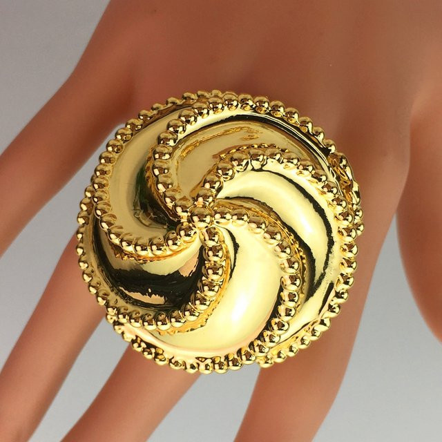 yuminglai Ring, Blumen, Gold, Damen - Bild 1