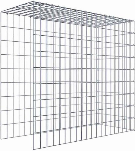 Gabiona C-Ring Anbaukorb Typ 4 aus Stahl in Silbergrau, B/T/H: 90 x 100 x 40 cm, Maschenweite 5 x 10 cm - Bild 1