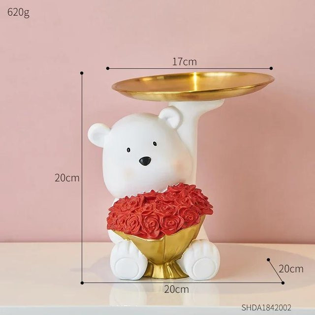 Kreatives Aufbewahrungstablett mit Bär-Design von Household supplies MH aus Harz für dein Wohnzimmer oder die Veranda - Bild 1