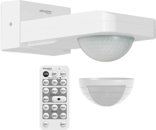 Oktaplex Tea 360° Bewegungsmelder mit Fernbedienung für Außen, Weiß, IP65, 230V - Bild 1