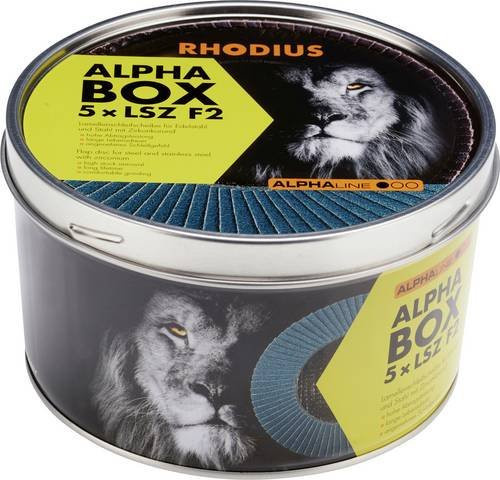 Rhodius Fächerschleifscheibe LSZ F2 BOX, Durchmesser: 125 mm, Bohrungs-Ø: 22,23 mm, Körnung: 40, 5 Stück, Multicolor - Bild 1