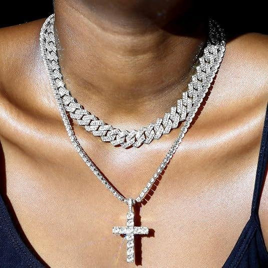 Lucky Star Jewelry Halskette, Kreuz, Zirkon, Herren Damen - Bild 1