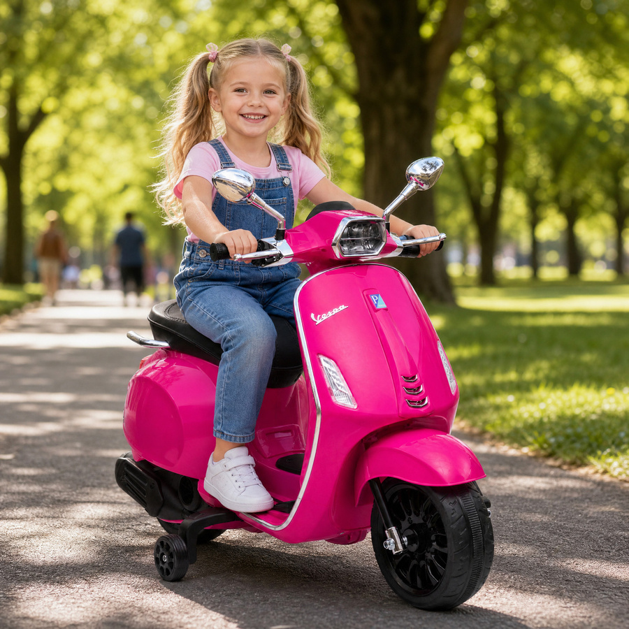 Aosom Vespa Elektro Kindermotorrad, Rosa, ab 3 Jahre - Bild 2