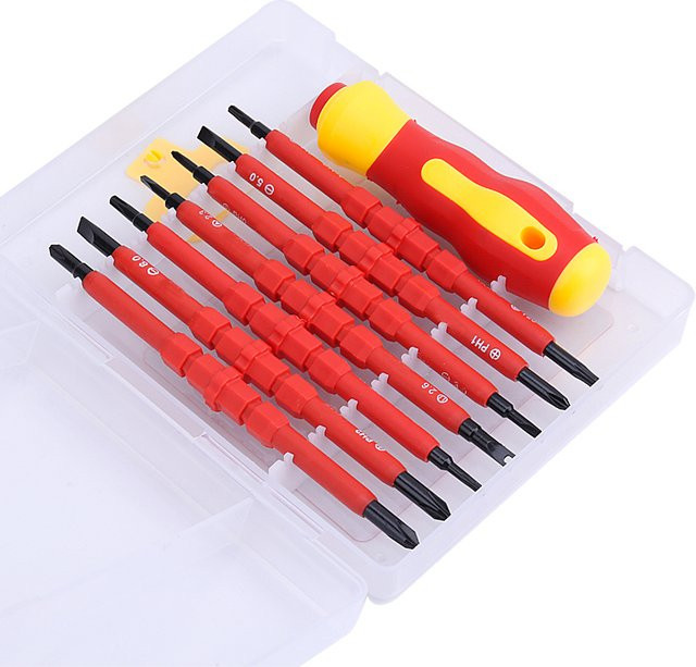 LUCHSHIY 8-in-1 Magnetischer Schraubendreher-Satz mit CRV-Bits für Schlitz, Phillips, Torx und Dreieck - Bild 1