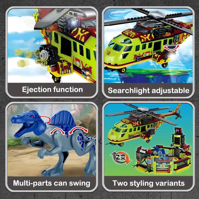 Mengwoha Jurassic Dinosaurier Welt Bausteine Set mit Tierfiguren und Roboter in Mehrfarbig - Bild 5