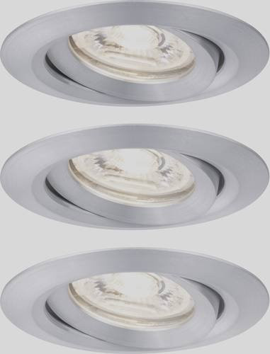 Paulmann Nova mini Coin LED-Einbauleuchte 3er Set, silberfarben, warmweiß, schwenkbar, IP23 - Bild 1