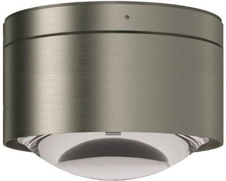 Top Light Puk! 120 One Avantgarde LED-Deckenleuchte in Nickel matt mit klarer Glaslinse und warmweißem Licht (2700K) - Bild 1