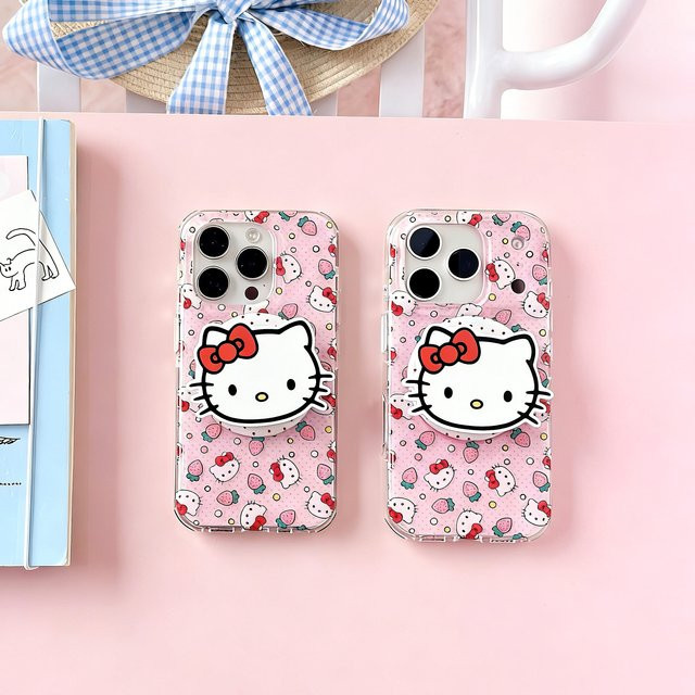 Sanrio Hello Kitty Handyhülle mit MagSafe magnetischer Halterung für Apple iPhone 17 16 15 14 Pro Max in Pink - Bild 1