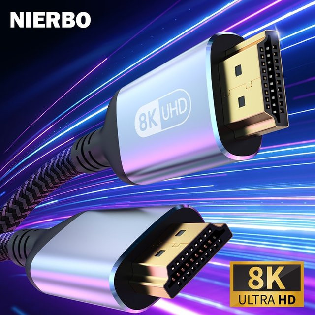 Nierbo HDMI 2.1 Kabel für 8K 60Hz und 4K 120Hz mit 48Gbps, eARC und Ultra HDR für TV, Laptop und PS5 - Bild 1