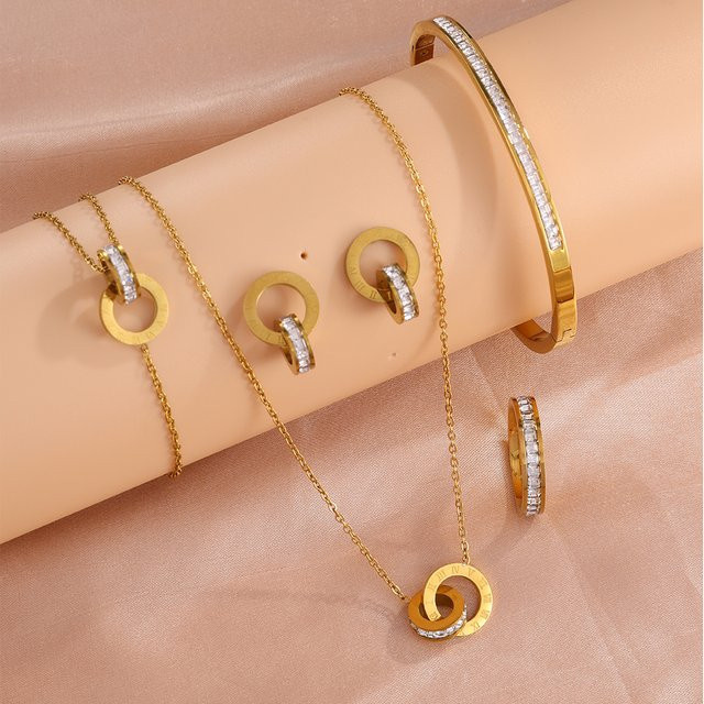 Yupsk Schmuckset Edelstahl, Zirkonia, Damen - Bild 1
