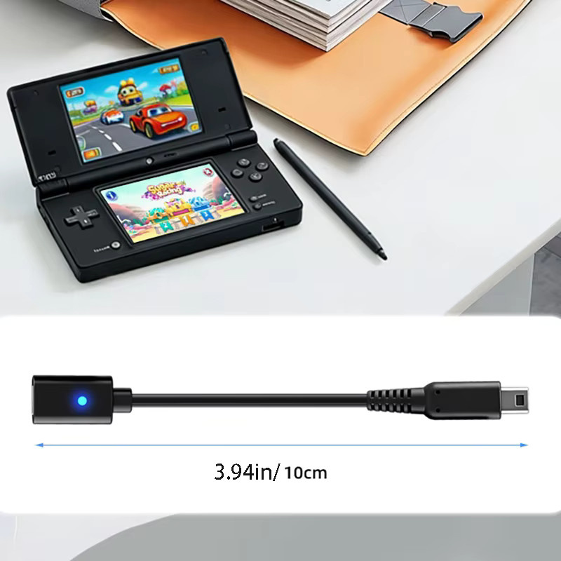 OULLX USB-C Ladekabel für Nintendo NDSi, 3DS, 3DSLL und 3DSXL Konsolen, Schwarz, Länge: 10 cm - Bild 3