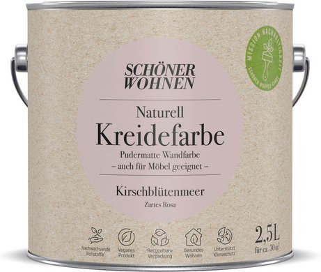 Schöner Wohnen Naturell Kreidefarbe Kirschblütenmeer Rosa Matt 2,5 l - Bild 1