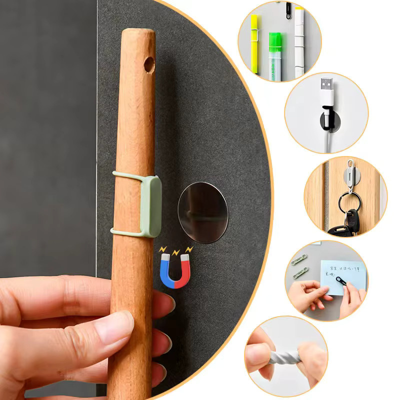 4er-Set magnetische Stifthalter aus Silikon und Kunststoff, verstellbare Stifthalter für Schreibtisch, Kühlschrank und Whiteboards - Bild 2
