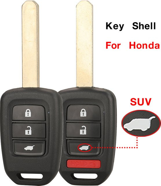 Jingyuqin Remote Key Shell für Honda Accord CR-V Xrv Vezel City Jazz Civic HRV Frv Geländewagen in Schwarz - Bild 1