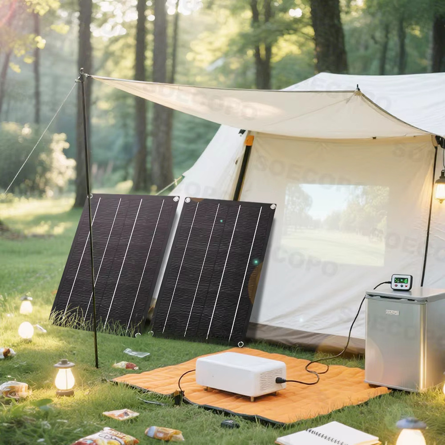 SOECOPO Balkonkraftanlage Photovoltaik-Kit mit 2 x 800 W Solarmodulen, DC 110 V/220 V Wechselrichter und 100 A Controller in Schwarz - Bild 2