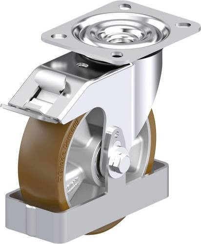 Blickle L-ALB 125K-FI-FS Stahlblech-Lenkrolle in Silber mit 125 mm Rad-Durchmesser und 250 kg Tragfähigkeit - Bild 1