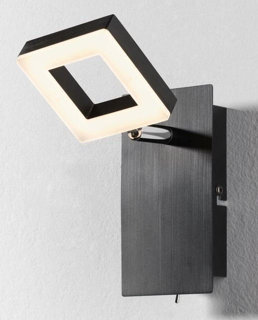 Wandspot REAL III von casa NOVA in Schwarz mit LED und warmweißem Licht - Bild 1