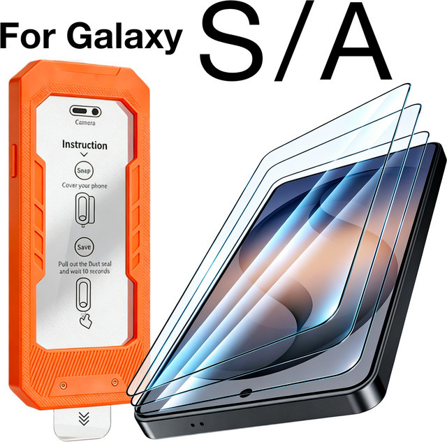 3er-Pack Samsung Displayschutz aus gehärtetem Glas für Galaxy S26 S25 Edge S24 Ultra Plus A57 A37 A36, transparent, 9H Härte - Bild 1