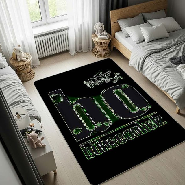 Böhse Onkelz Teppich Silent Wave in Schwarz, rechteckiger Musikteppich aus Polyester, B/B: 100 x 120 cm - Bild 1