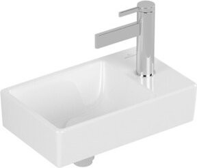 V&B Handwaschbecken AVENTO in Weiß, B: 36 cm, T: 22 cm, mit 1 HL und ohne ÜL, Ausführung links