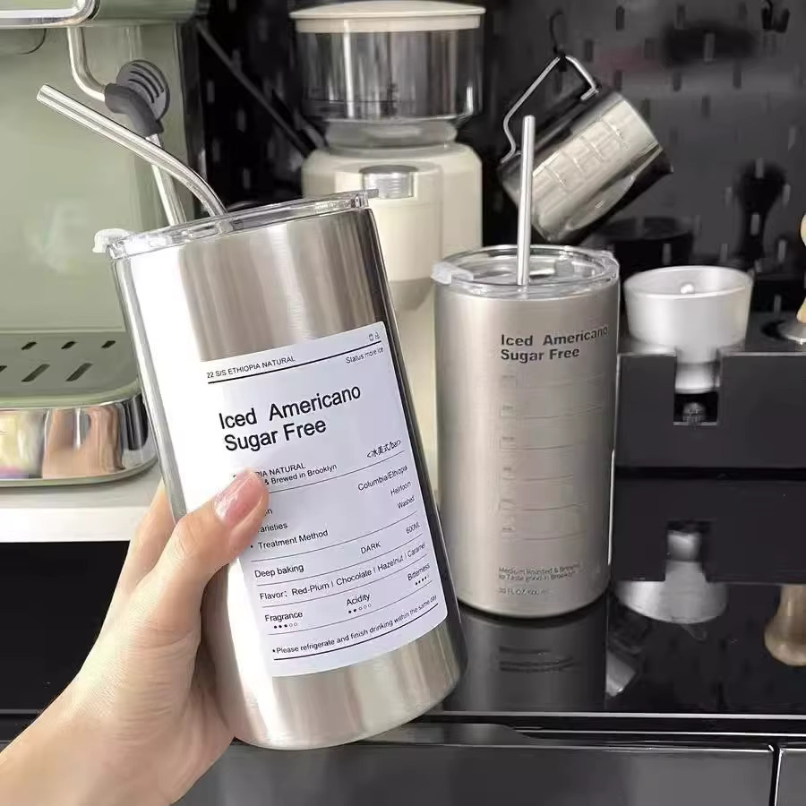 Untior Thermosbecher aus Edelstahl 304 in Silber, isolierte Wasserflasche und Kaffeebecher mit 320 ml Volumen - Bild 3
