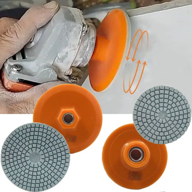 RSMXYO Schleifpads für Marmor, Granit und Beton, Nass- und Trockenschleifscheiben, 3/4 Zoll, Durchmesser: 80 mm oder 100 mm - Bild 1