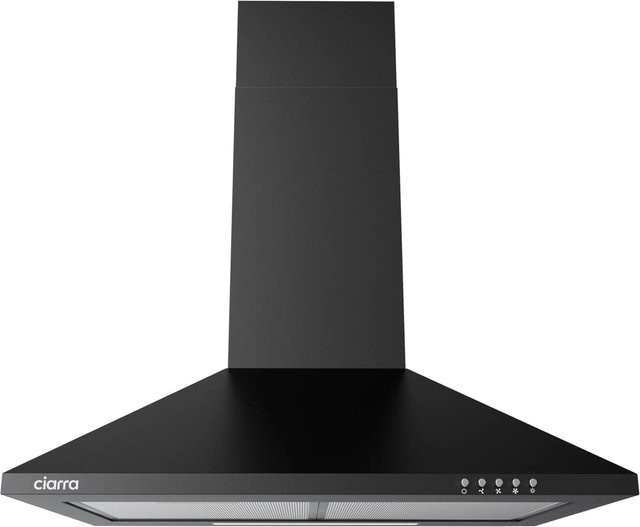 CIARRA Dunstabzugshaube CAB6201A in Schwarz, Wandmontage, Umluft und Abluft, 370 m³/h, 3 Stufen, LED, Breite: 60 cm, Höhe: 43,2 cm, Tiefe: 54 cm - Bild 1