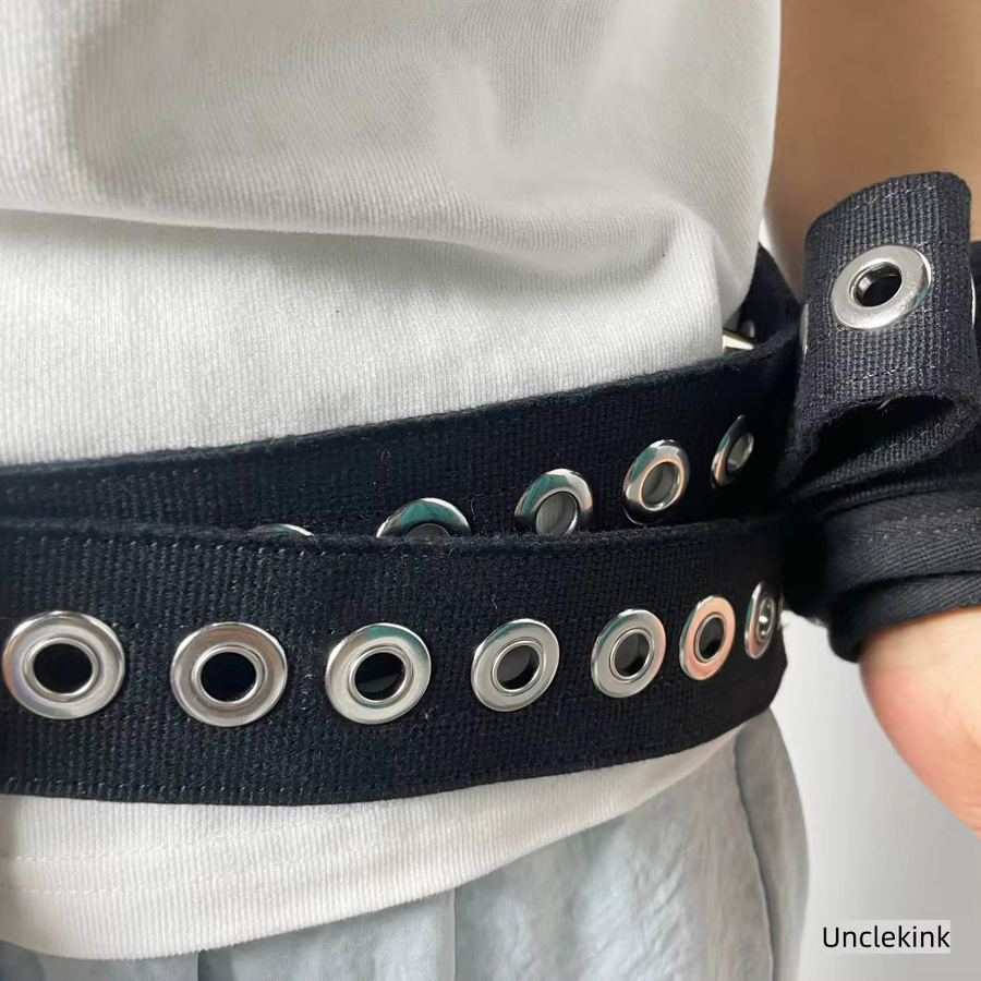 Sicherheitsfesseln für Patienten, schwarze Baumwollmanschetten mit Magnetverschluss, Taillen- und Hüftfixierungsset, Unisex - Bild 3