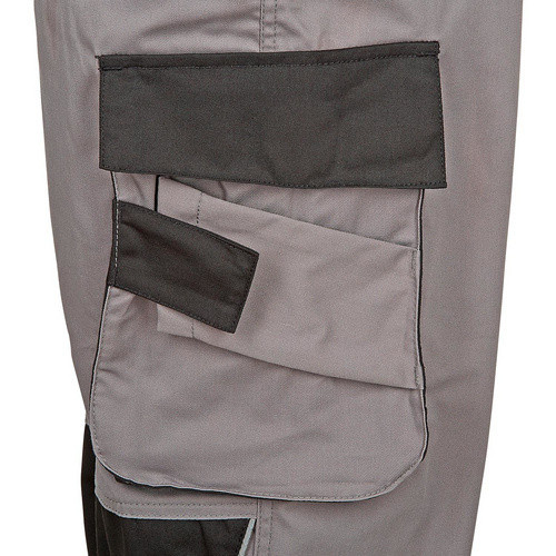 safety and more Latzhose EXTREME in Grau/Schwarz mit Reflexstreifen, Größe M, Polyester-Baumwoll-Gemisch - Bild 4