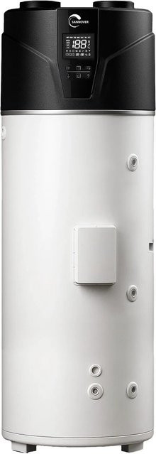 Sannover Stelios Thermodynamischer Monoblock-Warmwasserbereiter mit emailliertem Tank und Display, Weiß, B/T/H: 66,0 x 72,5 x 154,0 cm - Bild 1