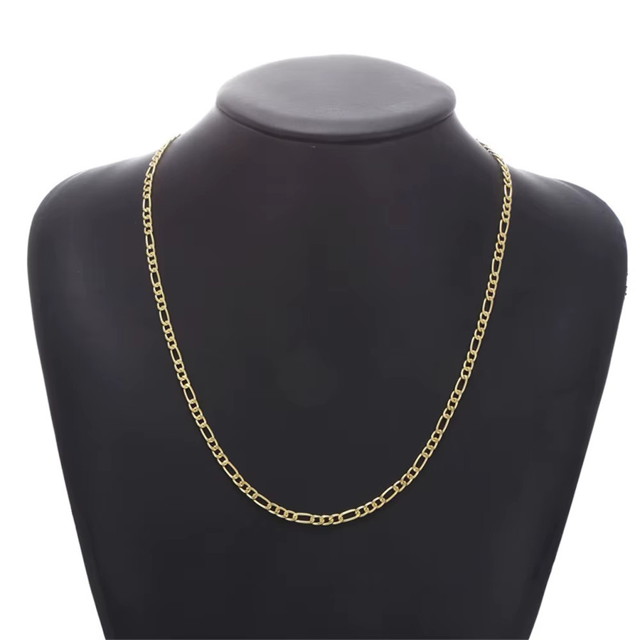 MAGIC ZONE Halskette Figaro Gliederkette, Edelstahl, Gold, Unisex, Vintage - Bild 3