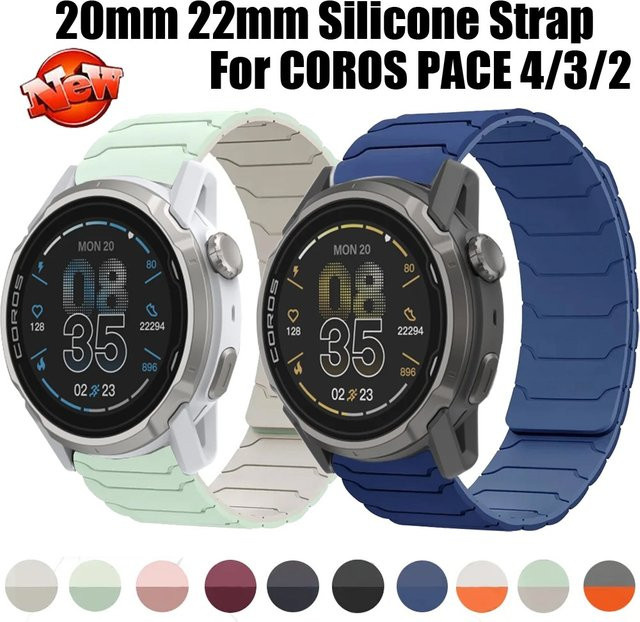 COROS Uhrenarmband Silikon, magnetisch, 20 mm, 22 mm, Bunt, Unisex - Bild 1