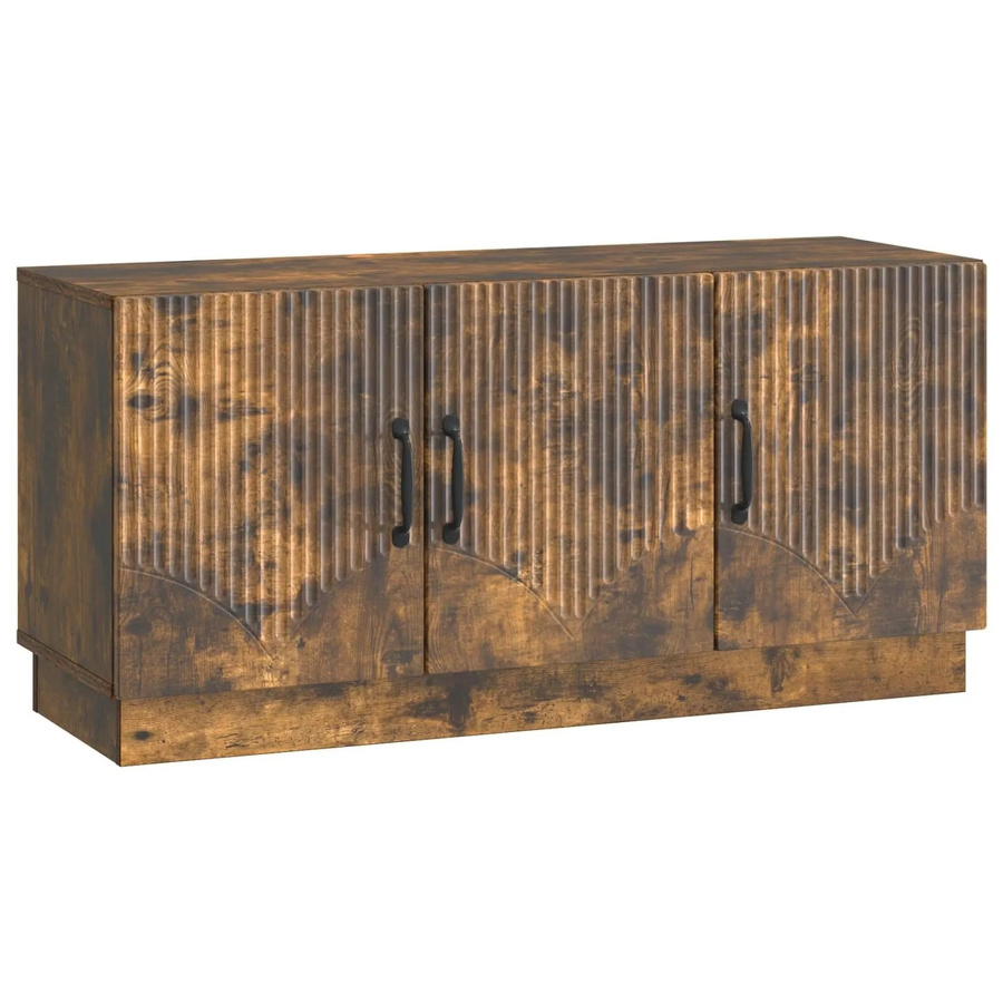 vidaXL TV-Schrank aus Holzwerkstoff in Geräucherte Eiche, Modernes Design, B/T/H: 99 x 34,5 x 47 cm - Bild 2