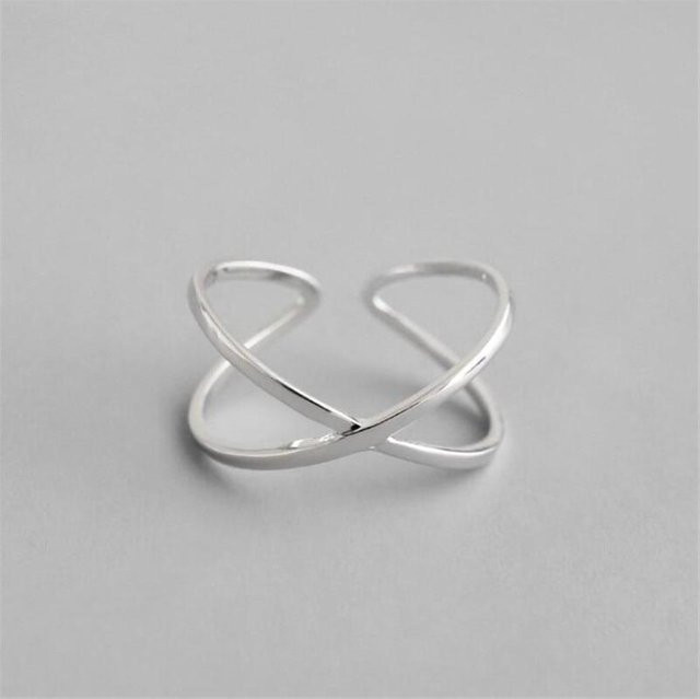Allbestart Ring, 925 Sterling Silber, Kreuz, Damen, grau - Bild 1