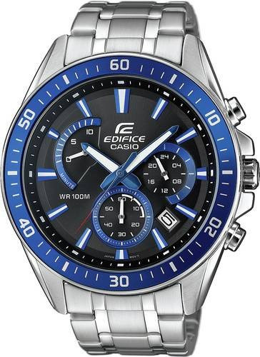 Casio Chronograph Armbanduhr, Edelstahl, Blau, Herren, Quarz, 47 mm - Bild 1