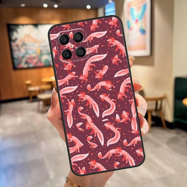 Axolotl Handyhülle in Pink für Honor X7 X8 X9 50 70 und Huawei P40 Lite P50 P30 P20 Pro Nova 5T P Smart Z Cover sowie Honor X9 5G - Bild 1