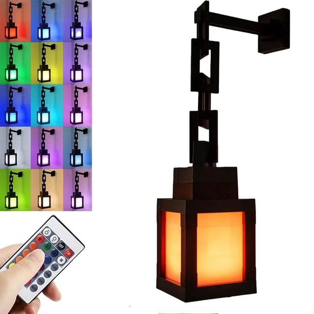 Tragbare Pixel-Nachttischlampe in Schwarz mit 16 Farben und wiederaufladbarem Akku zur DIY-Innendekoration - Bild 1