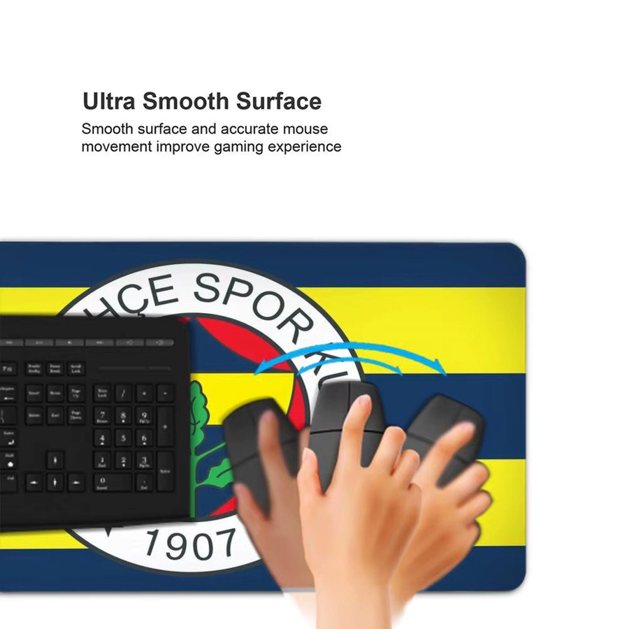 SHIMANG Gaming-Mauspad Fenerbahce SK Schwarz XXL Schreibtischunterlage und Tastaturmatte - Bild 2