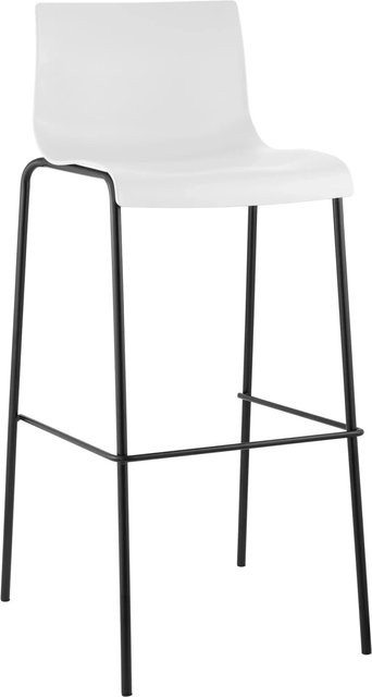 CLP Barhocker Hover mit Kunststoff-Sitz und 4-Fuß-Gestell in Weiß/Schwarz - Bild 1