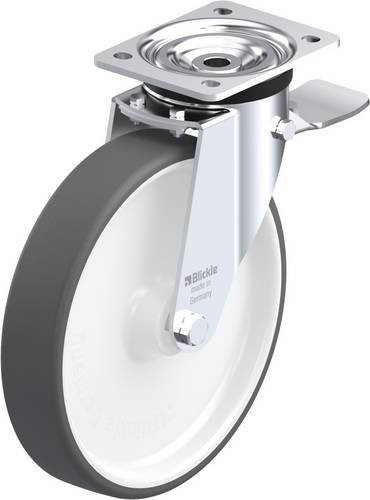 Blickle L-POTH 250G-3-ST Lenkrolle mit Feststeller, Rad-Durchmesser: 25 cm, Tragfähigkeit: 500 kg, grau/weiß - Bild 1
